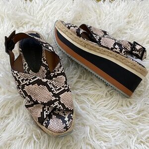 Enzo Angiolini Snakeskin Platform Sandals